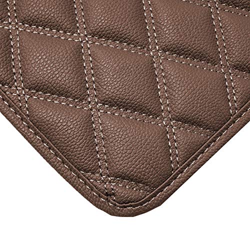 FH Group F16501 Deluxe Heavy-Duty Faux Leather Diamond Pattern Multi-Purpose Cargo Liner Size: 46”, Brown Color w. Gift- Universal Fit for Trucks, SUVs, and Vans