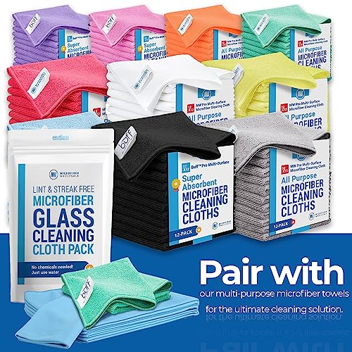Claro 2 Step Glass Cleaning Cloth 8-Pack – Green Wet & Blue Dry Microfiber Towels Cleaning for Windows, Mirrors & Glass - Streak and Lint Free Cloth for Home, TV, Shower - Machine Washable - style: Glass Cleaning Cloths Pack