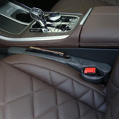 2 Pack Car Seat Gap Filler Organizer for Driver Side and Passenger Side Auto Center Console Side Filler Filler for Car Front Seat (Black 2 pcs) - color: Black- 2 pcs