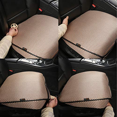 Auto Newer Breathable Universal Four Seasons Car Seat Covers, Luxury Car Seat Cushion,Protectors for Front Seat Bottoms,Compatible with 95% Vehicles, Fit for Cars Truck SUV (Gold Beige,2PCS) - color: Gold Beige-2PCS