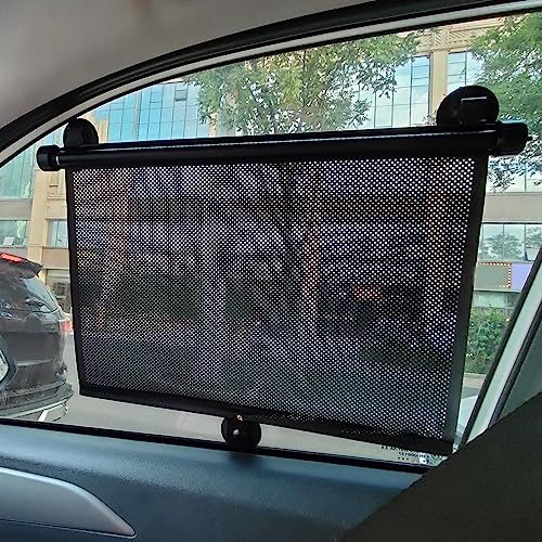 Vrasly 2 Pack Roller Car Side Window Sun Shade, Retractable Car Window Shade for UV and Sun Glare Protection (18"x20") - color: large