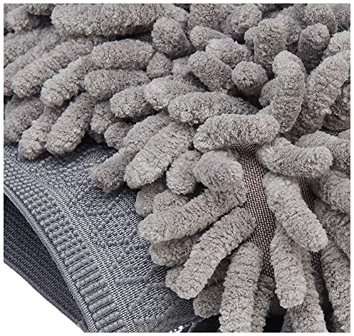 Amazon Basics Absorbent Microfiber Car Wash Drying Mitts, 2 Pack, Gray, 10.44" L x 9.06" W