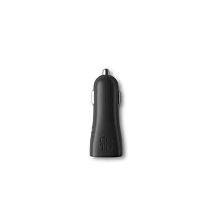 GoTo Dual USB Car Charger, 24W Dual Port Fast USB A for iPhone 13 12 11 Pro max XR Xs SE iPad, Galaxy S21 S20 S10 Plus Ultra Note 20, Pixel 6 5 4, USB-A & USBA Devices, Black
