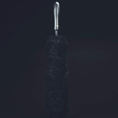Wheel Barrel Brush | Deep Barrel Cleaning with Low Profile Access | Woven Microfibre Head Safe for Gloss Black | Steel Braid Core for Caliper Clearance
