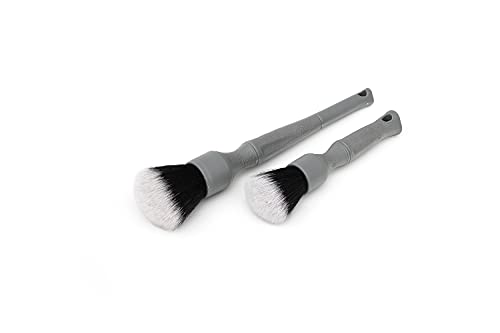 Detail Factory - TriGrip Ultra-Soft Detailing Brush Set - Scratch-Free Cleaning for Exterior, Interior Panels, Emblems, Badges, Gauges, Infotainment Screen - Grey - color: Gray