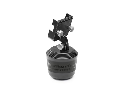 WeatherTech CupFone Two View – Adjustable, Universal Cup Holder Phone Mount Car & Truck Accessory – Best Design for iPhone & Smartphone Charging – Silver Metal Knobs - color: Silver