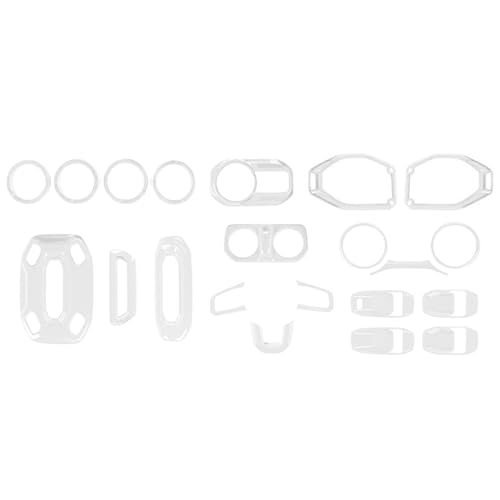 for Wrangler JL Interior Trim Kit White Dashboard for Jeep Wrangler JL JLU Gladiator JT 2018-2023 White Interior Accessories 21pcs - color: White