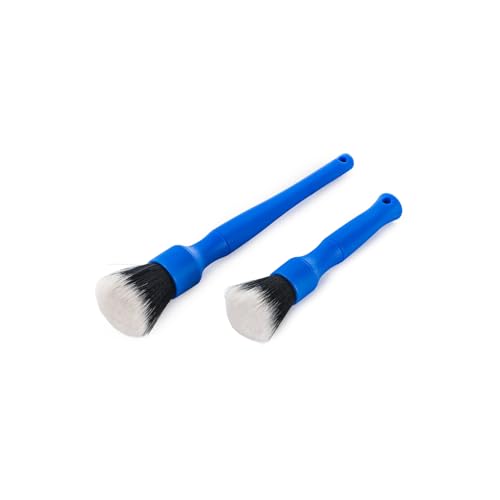 Detail Factory - Synthetic Detailing Brush Set - Long & Short Brush - Ultra-Soft Interior Car Cleaning Brushes for, Screens, Emblems, & Tight Spaces - Dark Blue - color: Blue