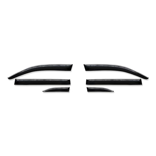 Side Window Visor 6 Piece Set for Toyota Highlander 2014 2015 2016 2017 2018 2019 Safe RAIN Out-Channel Guard Deflector Window Deflectors Vent (for Highlander 14-19 6-Piece Set Chrome)