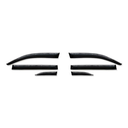 Side Window Visor 6 Piece Set for Toyota Highlander 2014 2015 2016 2017 2018 2019 Safe RAIN Out-Channel Guard Deflector Window Deflectors Vent (for Highlander 14-19 6-Piece Set Chrome)