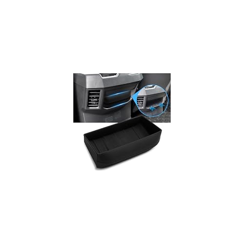 Autorder Rear Center Console Organizer for 2022-2025 2026 Toyota Tundra SR/SR5 Accessories - Rear Armrest Box Air Vent Storage Box - Silicone Black - size: 2022-2026 Toyota Tundra SR/S5
