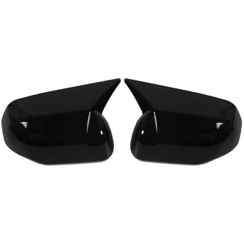 AUCERAMIC Stick-on Mirror Cover Caps Fit 2022-2024 for Toyota Tundra 2023-2024 for Sequoia 3.4L Door Side View Mirror Back Cover Cap Overlay (Glossy Black) - style: Glossy Black