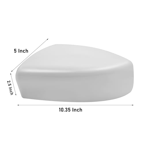 Moonlinks Compatible with Nissan Sentra 2013 2014 2015 2016 2017 2018 2019 Left Side Mirror Cover Replacement, White Primer Left Driver Side Door Rearview Mirror Cap Trim - size: Left White