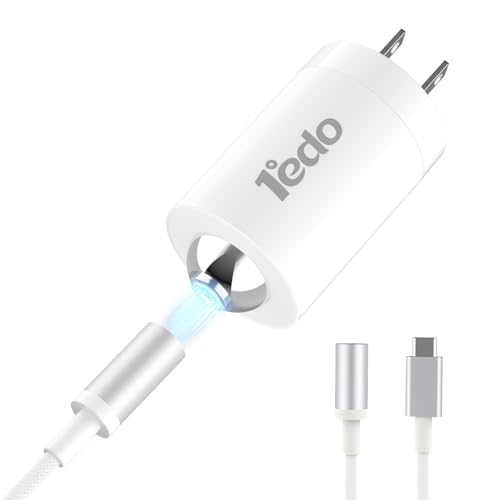 Magnetic for iPhone Charger, 1°edo GaN 65W Fast USB C Charger Block, PD 3.0 QC 4.0 Foldable Magnetic Fast Charger with 6FT Cable for iPhone 17/16 and More Series, Samsung Galaxy, iPad erc (White) - color: White