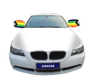 Country Flag Side View Mirror Cover, Auto Rearview Protection, Universal Size for Cars, 2 Sets (Wild LGBTQ+ Rainbow flag) - color: Wild LGBTQ+ Rainbow flag