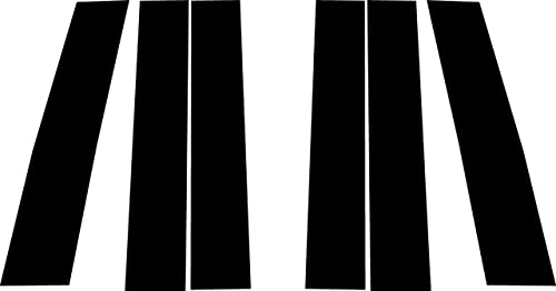 Rvinyl Pillar Post Pre Cut Window Trim Kits in Gloss Black Compatible with Chevrolet Tahoe 2015-2020 - Adhesive Backs - color: Gloss (Black)
