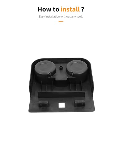Front Console Cup Holder Compatible with Ford F150/F250/F350/F450 2021-2025, Center Cup Holder Under Front Seat Bottom, Black