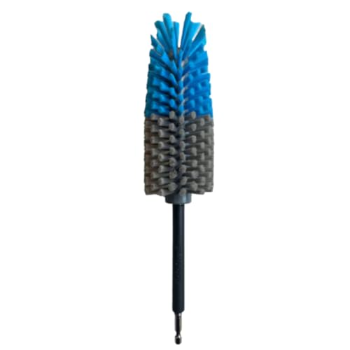 Long Reach Drill Brush Attachment, All Purpose for Car Tires, Wheels, Wheel Wells, Engine Bays, Exhaust Pipes, Running Boards, Hard to Reach Areas, with Heavy Duty Non-Scratch Nylon Bristles - color: Blue/Gray, size: Long Reach - 2 Piece Set