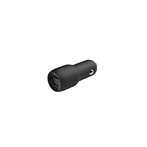 Belkin 24 Watt Dual USB Car Charger - 2 12W USB A Ports with Fast Charging for Apple iPhone 14, 14 Pro, 14 Pro Max, iPhone 13, 13 Pro, 13 Pro Max, Samsung Galaxy, AirPods & More - USB-C Charger - size: 24W, style: Standalone