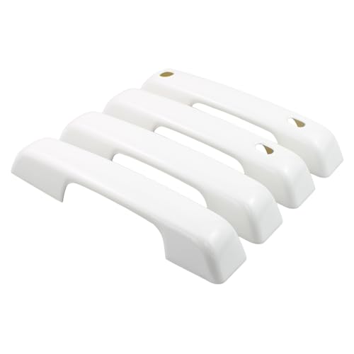 Oxford White Exterior Door Handle Covers Trim Set for Ford F-150 Bronco 2021-2024 F-250 F-350 F-450 F-550 Super Duty 2023 2024 w/ 2 Smart Keyholes Front Rear Left and Right Side