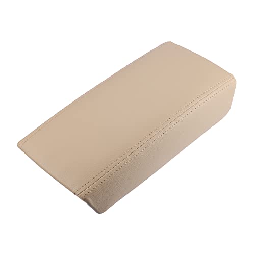 X AUTOHAUX Car Center Console Lid Armrest Seat Box Cover Protector for Honda Accord 7th 2003-2007 Armrest Cover Pad Faux Leather Beige - color: Beige