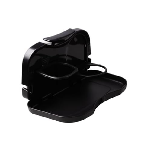 Car Cup Holder Tray, Foldable Detachable Car Headrest Backseat Organizer, Multifunctional Adjustable Food Table Tray, Universal Auto Travel Accessories for Most Cars/Trucks/SUVs (Black) - color: Black
