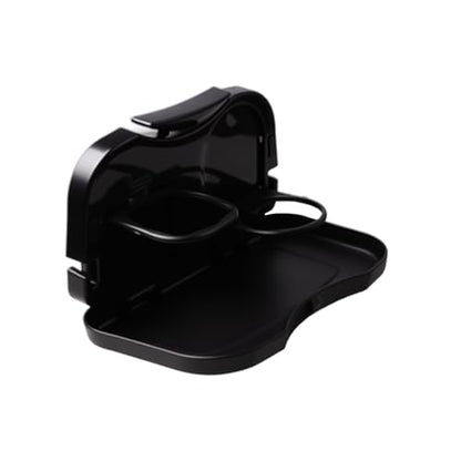 Car Cup Holder Tray, Foldable Detachable Car Headrest Backseat Organizer, Multifunctional Adjustable Food Table Tray, Universal Auto Travel Accessories for Most Cars/Trucks/SUVs (Black) - color: Black