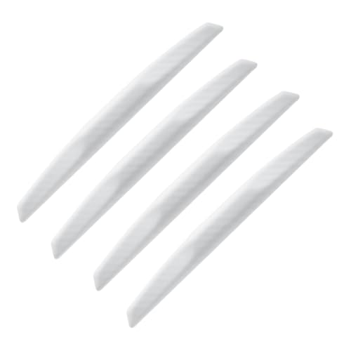 4Pcs 6 inch Universal 3D Carbon Fiber Texture Automotive Door Edge Buffer Trim Strip Paint Protector Cover Scratch Non-Marking Silicone Personalize Bar Sticker (White) - color: White