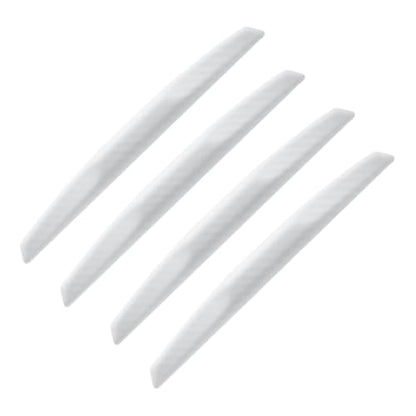 4Pcs 6 inch Universal 3D Carbon Fiber Texture Automotive Door Edge Buffer Trim Strip Paint Protector Cover Scratch Non-Marking Silicone Personalize Bar Sticker (White) - color: White