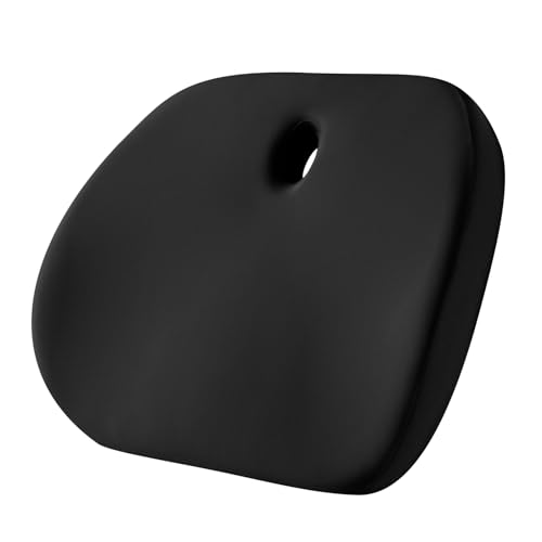 Road Comforts Premium Memory Foam Seat Cushion – Office Chair Cushion, Car Seat Cushion – Chair Cushions for Back & Sciatica Pain Relief – Seat Cushions for Office & Desk (Black) - color: Black