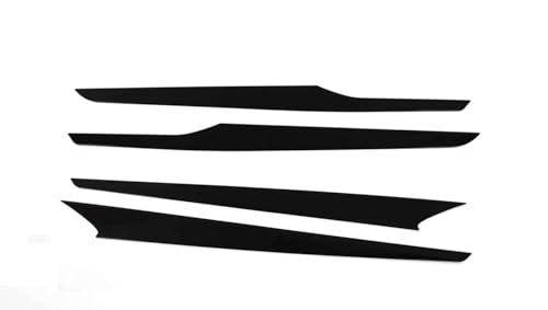 Car Accessories Fit for Toyota Alphard Vellfire 2023 2024 ABS Exterior Middle+Rear Door Window Lower Strip Cover Trim 4PCS Set(Bright Black) - color: Bright black