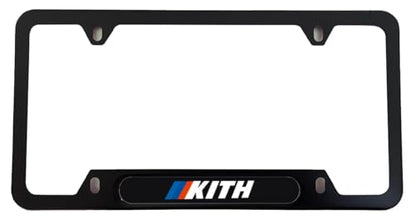 Stainless Steel Kith License Plate Frame Cover Holder M for Car Power Sport Novelty (1x Black) - color: 1x Black