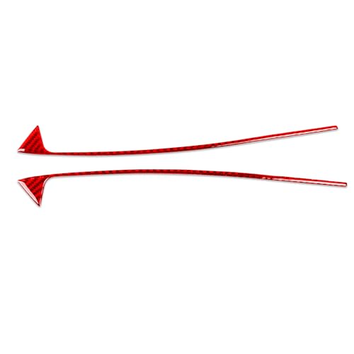 Real Red Carbon Fiber Car Window Lift Switch Control Side Strip Soft Sticker Auto Interior Trim Compatible with Ford Explorer(U625) XLT/Limited/ST/Platinum/Platinum Hybrid 2020 2021 2022 2023 - color: Front Row Window Lift Switch Side Trim
