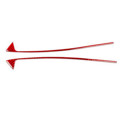 Real Red Carbon Fiber Car Window Lift Switch Control Side Strip Soft Sticker Auto Interior Trim Compatible with Ford Explorer(U625) XLT/Limited/ST/Platinum/Platinum Hybrid 2020 2021 2022 2023 - color: Front Row Window Lift Switch Side Trim