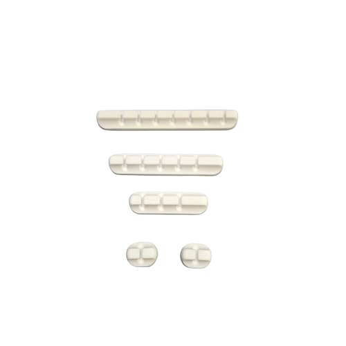 Cord Holder Cable Management Clips 5 Pack- Adhesive Wire Organizer for Desk, Car, Nightstand, Office, Home – Fits USB Charging Cables, Power Cords, Headphones (7-5-3-1-1 Slots)(White) - color: White