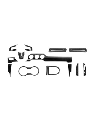 13pcs Carbon Fiber ABS Interior Set Decor Cover Trim Kit Fit for 2015-2023 Ford Mustang - color: 13PCS Carbon Fiber, size: For Ford Mustang 2015+