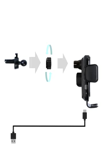 Wireless car Charger, 15W Qi Fast Charging Phone Mount for car Dashboard Windshield air Vent, auto clamp, Compatible with iPhone 13 12 11 Pro Max XR XS X Galaxy Note 20 S20 S21 S22, Black (JLM-02)