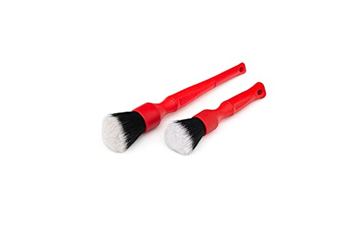 Detail Factory - TriGrip Ultra-Soft Detailing Brush Set - Scratch-Free Cleaning for Exterior, Interior Panels, Emblems, Badges, Gauges, Infotainment Screen - Red - color: Red