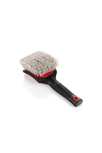 Detail Factory - ProGrip XL Tire Brush - Ergonomic ProGrip Handle - Stiff Synthetic Bristles to Cut Through Grime - Red and Black - color: Red, size: X-Large
