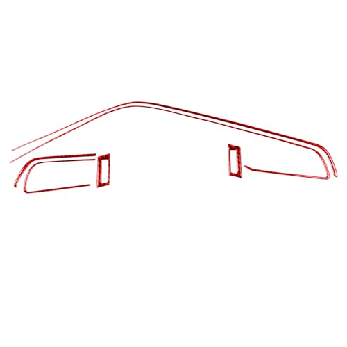 Real Red Carbon Fiber Compatible with Toyota Camry 2018-2024 Accessories Car Front Row Left Right A/C Vents Kit Cover Interior Trim Sticker Decal 6PCS - color: A/C Vent Kit