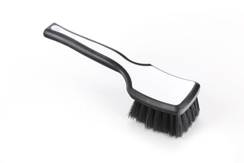 Detail Factory - ProGrip Interior Scrub Brush - Soft Bristles - Rubber Grip for Maximum Stability and Comfort - Curved Head Profile for Better Clearance - Black Ice - color: White