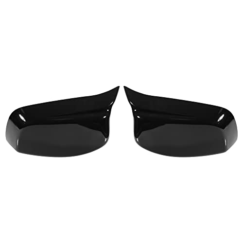 X AUTOHAUX Pair Car Exterior Rear View Mirror Covers Cap Replacement for BMW 5 Series E60 E61 E63 E64 2004-2007 Gloss Black - color: Gloss Black