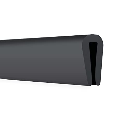 Rubber Edge Trim, 3/32" U Channel Edge Trim, Fit for 1/16" to 1/8", Edge Protector for Sheet Metal, Length 20Ft, Black Color - color: Black, size: Fit 3/32"- Length 20'