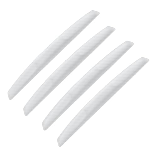 4Pcs 6 inch Universal 3D Carbon Fiber Texture Automotive Door Edge Buffer Trim Strip Paint Protector Cover Scratch Non-Marking Silicone Personalize Bar Sticker (White Translucent) - color: White Translucent