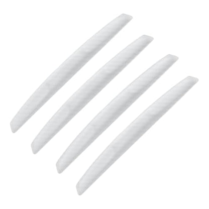 4Pcs 6 inch Universal 3D Carbon Fiber Texture Automotive Door Edge Buffer Trim Strip Paint Protector Cover Scratch Non-Marking Silicone Personalize Bar Sticker (White Translucent) - color: White Translucent