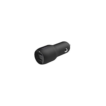 Belkin 24 Watt Dual USB Car Charger - 2 12W USB A Ports with Fast Charging for Apple iPhone 14, 14 Pro, 14 Pro Max, iPhone 13, 13 Pro, 13 Pro Max, Samsung Galaxy, AirPods & More - USB-C Charger - size: 24W, style: Standalone