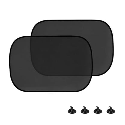 2PCS Car Window Shade, Auto Side and Rear Window Sunshade with Suction Cups, Foldable Sun Glare and UV Rays Protection Vehicle Sunshade Cover for Baby Child, Car Accessories