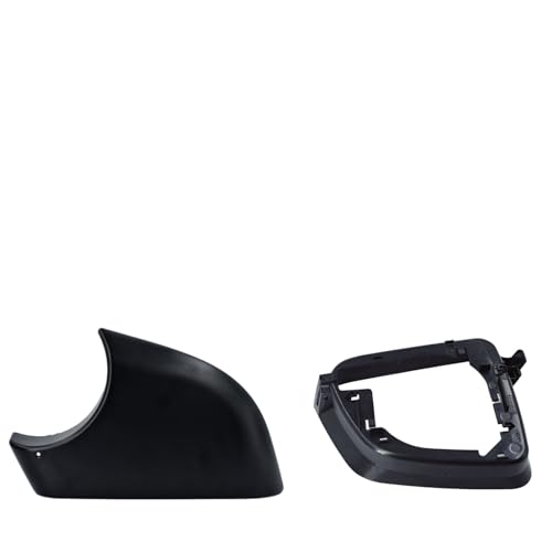Fits For Tesla Model Y Left driver Side Wing Mirror Cover and Mirror Frame Set Rearview Lower Holder Tray Cap Housing 2021-2024(left side black) - size: Model Y Left Side Black