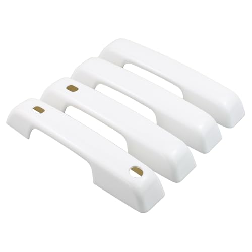 Oxford White Exterior Door Handle Covers Trim Set for Ford F-150 Bronco 2021-2024 F-250 F-350 F-450 F-550 Super Duty 2023 2024 w/ 2 Smart Keyholes Front Rear Left and Right Side