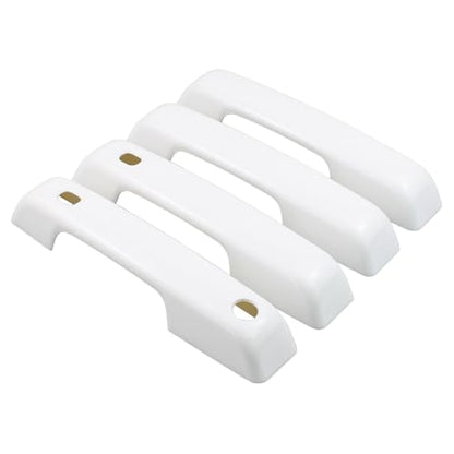 Oxford White Exterior Door Handle Covers Trim Set for Ford F-150 Bronco 2021-2024 F-250 F-350 F-450 F-550 Super Duty 2023 2024 w/ 2 Smart Keyholes Front Rear Left and Right Side